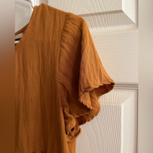 POLAGRAM~BROWN EMBROIDERED ~BABY DOLL TOP~ - Picture 7 of 11